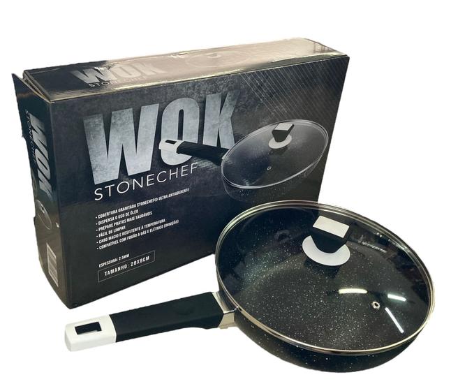 Imagem de Panela wok antiaderente indução stonechef 28cm