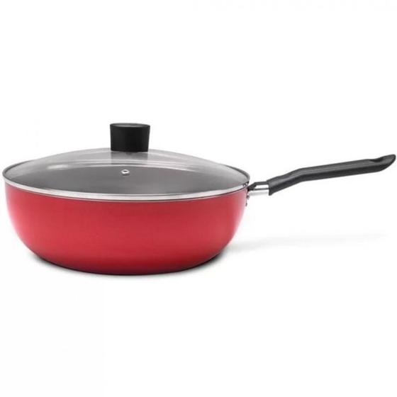 Imagem de Panela Wok Brinox Garlic com Tampa de Vidro 24cm