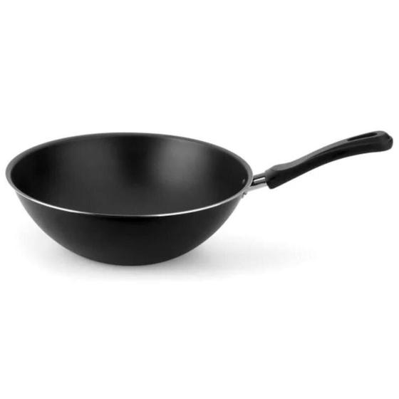 Imagem de Panela Wok Multiflon com Cabo Preta 28cm
