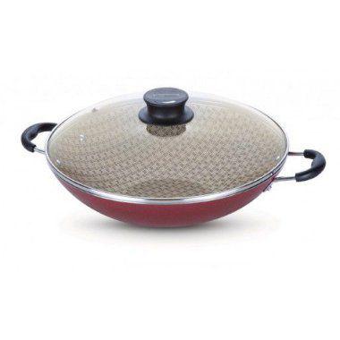 Panela wok tramontina paris vermelha c/ tampa 32cm 4,4l Menor preço em Panela wok tramontina paris vermelha c/ tampa 32cm 4,4l