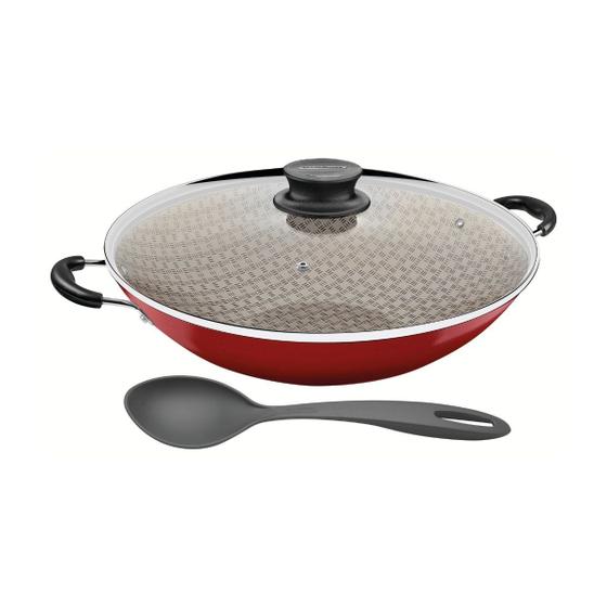 Panela Wok Tramontina Vermelho 36cm Menor preço em Panela Wok Tramontina Vermelho 36cm