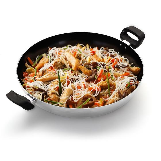 Panela Yakissoba Wok Antiaderente Interno com Tampa de Vidro - Alumínio ...