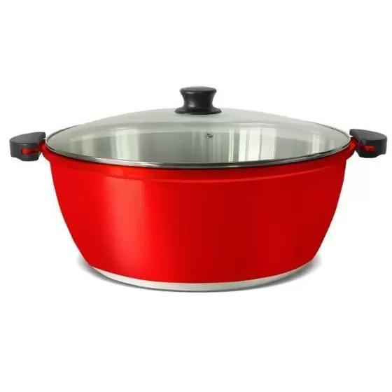 Imagem de Panelão alumínio fundido gulê vermelho 28 cm linha retrô