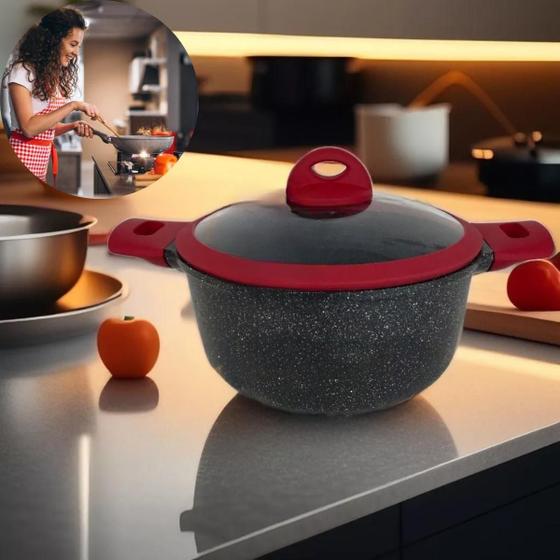 Imagem de Panelas Com Design Moderno E Cor Preta Com Vermelho Ótima Escolha Para Presente De Natal Entrega Rápida