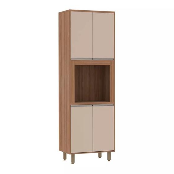 Imagem de Paneleiro 70 cm Nicho para Microondas 4 Portas de abrir 2 Prateleiras Lari Luciane Móveis