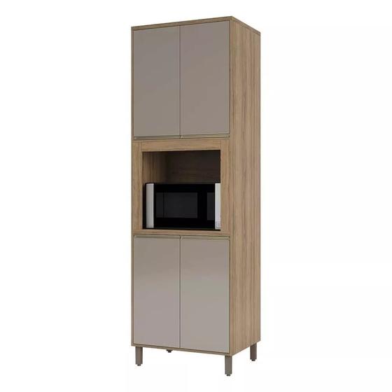 Imagem de Paneleiro 70 cm Nicho para Microondas 4 Portas de abrir 2 Prateleiras Mel Luciane Móveis