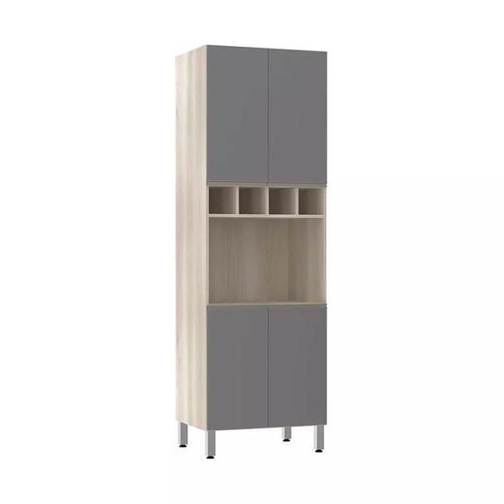 Imagem de Paneleiro com Nicho de Microondas Luciane 70cm 4 Portas e 1 Nicho Luci