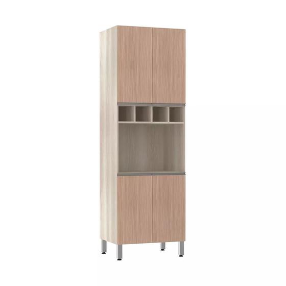 Imagem de Paneleiro com Nicho de Microondas Luciane 70cm 4 Portas e 1 Nicho Luci
