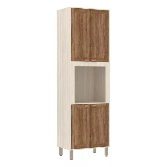 Imagem de Paneleiro de Cozinha 70 cm com Nicho Microondas 4 Portas 4 Prateleiras Sofia Luciane Móveis