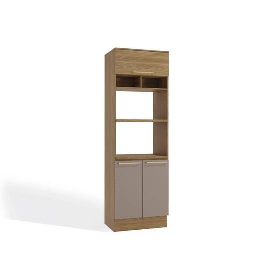Imagem de Paneleiro de Cozinha Modulado Botanic M627 c/ 3 Portas Nogueira/Fendi - Kappesberg