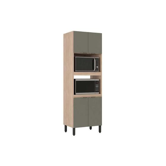 Imagem de Paneleiro de Cozinha Modulado Firenze Torre Quente Duplo Forno 4 Portas 70x219 Avena/Menta - Demóbile