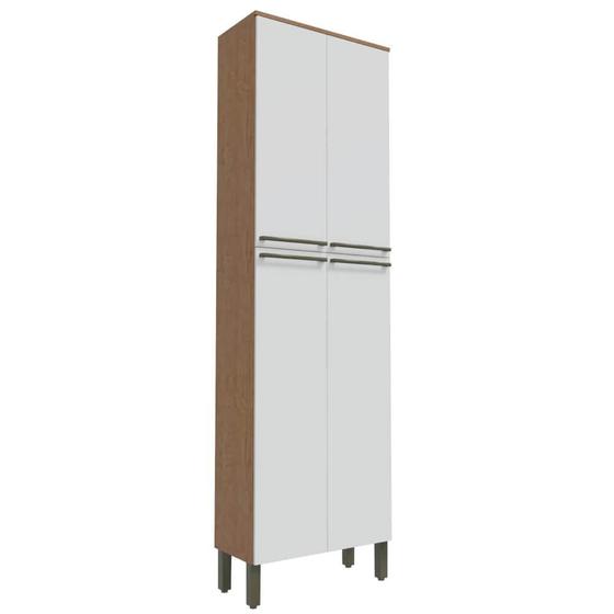 Paneleiro Duplo Ronipa Napoli Prime 4 Portas - Castanho/Branco Menor preço em Paneleiro Duplo Ronipa Napoli Prime 4 Portas - Castanho/Branco