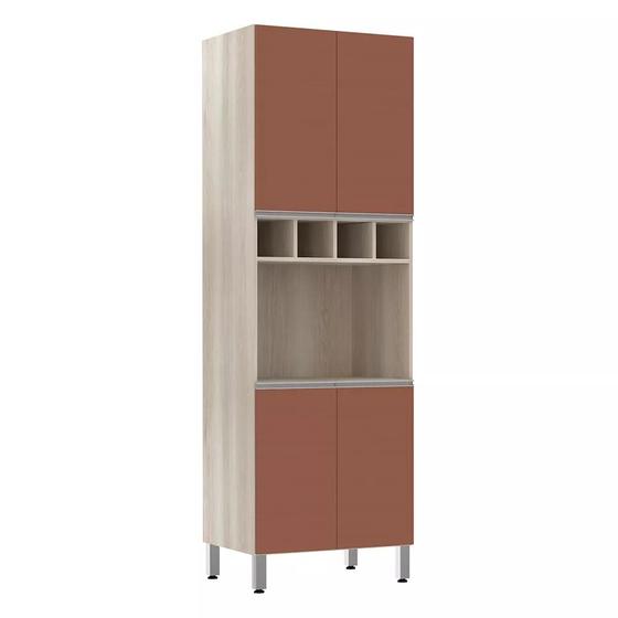 Imagem de Paneleiro Luciane 70cm Nicho Microondas 4 Portas e 1 Nicho Lis