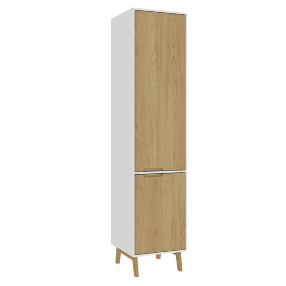 Imagem de Paneleiro Simples 50cm 2 Portas com Pés Wood Branco/Wood