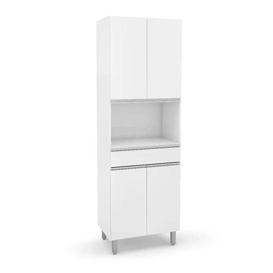 Paneleiro Top Class Espaço para Microondas 4 Portas 1 Gaveta Branco Brilho Batrol Menor preço em Paneleiro Top Class Espaço para Microondas 4 Portas 1 Gaveta Branco Brilho Batrol