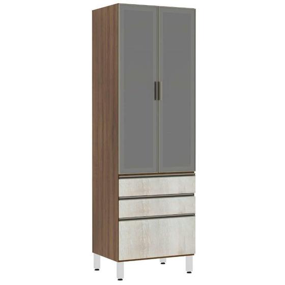 Imagem de Paneleiro Torre 70Cm Inox Prata Dourado C/ Legno Crema