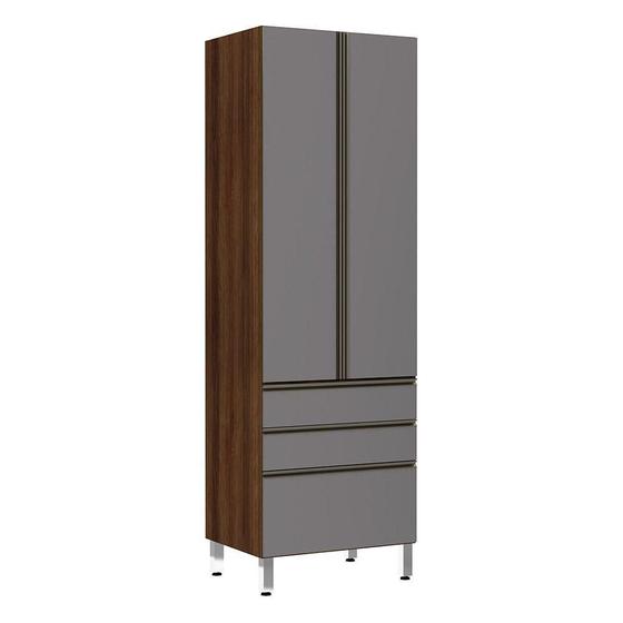 Imagem de Paneleiro Torre 70Cm Jade Nogueira Dourado Com Cinza Puro