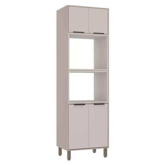Imagem de Paneleiro Torre Quente 70cm 4 Portas com Espaço para Forno e Micro - ondas Stylo Luciane Móveis