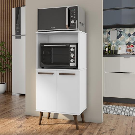 Paneleiro Torre Quente Cozinha Lisboa Para Microondas e Forno 2 Portas Multiuso Resistente - Dullar Móveis