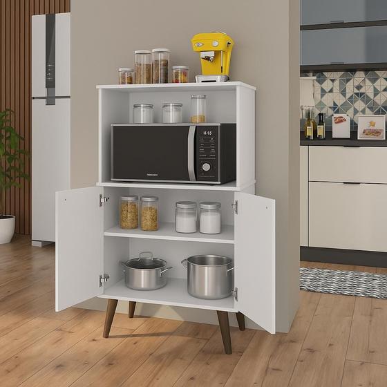 Paneleiro Torre Quente Cozinha Lisboa Para Microondas e Forno 2 Portas Multiuso Resistente - Dullar Móveis
