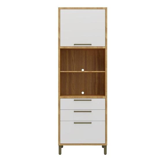 Paneleiro Torre Quente Para Cozinha Com 2 Portas 2 Gavetas 100% Mdf Syrah Rio Doce Amendoa/Branco é boa?
