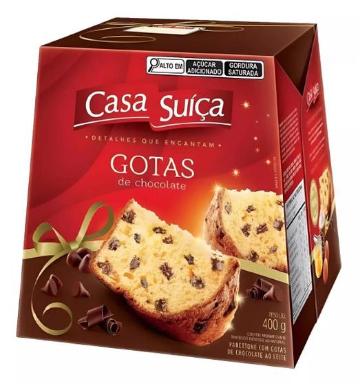 Imagem de Panetone Macio Casa Suíça Gotas De Chocolate Com 400G