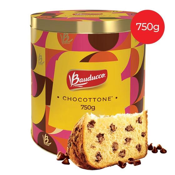 Panettone com Gotas de Chocolate ao Leite Bauducco Chocottone Lata 750g Menor preço em Panettone com Gotas de Chocolate ao Leite Bauducco Chocottone Lata 750g
