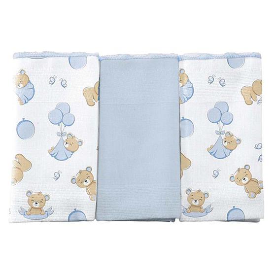 Imagem de Pano De Boca Estampado 34x40cm Kit Com 3 Unidades Incomfral Bercinho