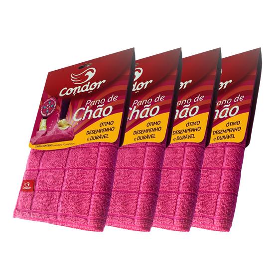 Pano de Chão Microfibra Grande 70x50cm Rosa Kit C/ 4 Panos Menor preço em Pano de Chão Microfibra Grande 70x50cm Rosa Kit C/ 4 Panos