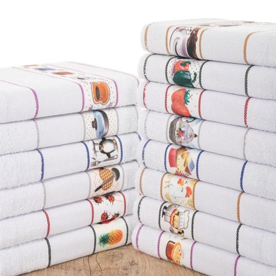 Pano de Copa Atoalhado - Felpudo - Kit Com 15 Unidades Branco Menor preço em Pano de Copa Atoalhado - Felpudo - Kit Com 15 Unidades Branco
