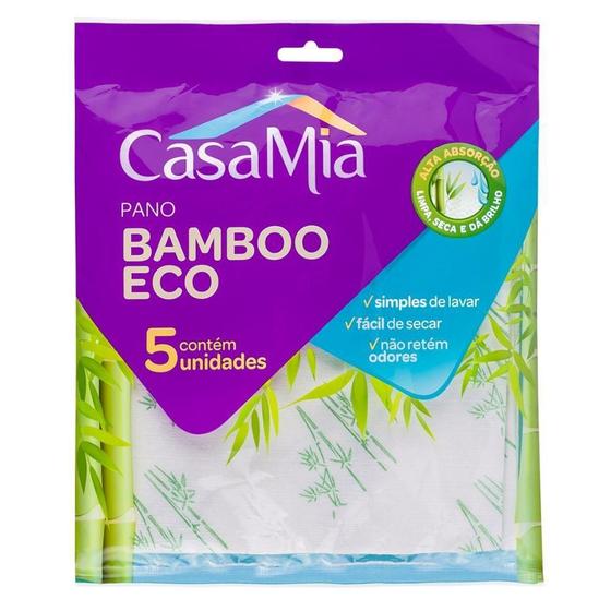 Imagem de Pano De Limpeza Eco Bamboo 5 Un Limpa Seca Dá Brilho Casamia