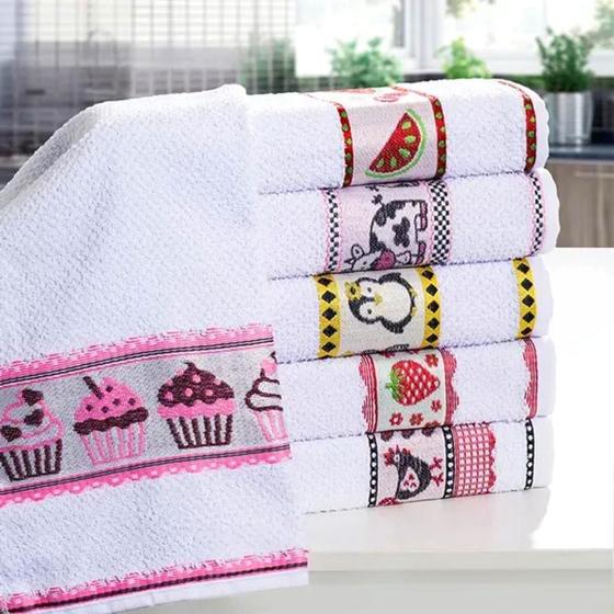 Pano de Prato 100% Algodão 62x44cm - Kit com 6 Unidades Menor preço em Pano de Prato 100% Algodão 62x44cm - Kit com 6 Unidades
