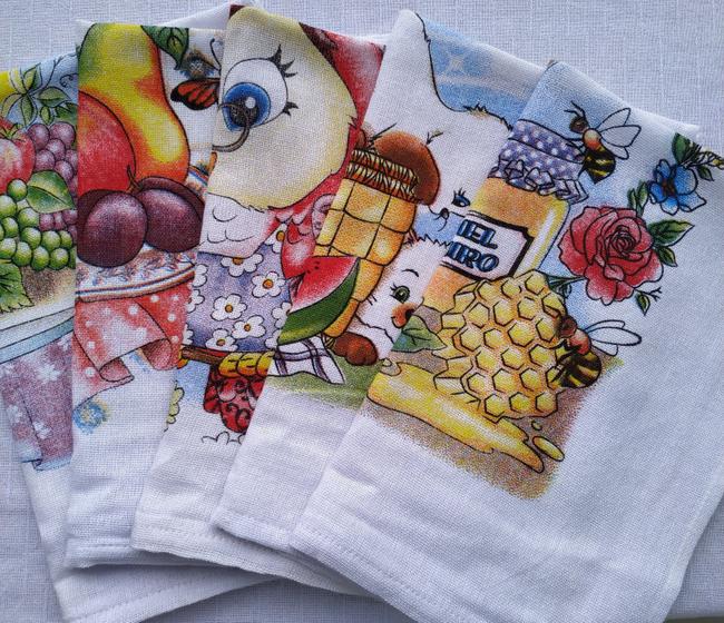 Imagem de Pano de Prato Atacado Estampado Kit com 100 Unidades