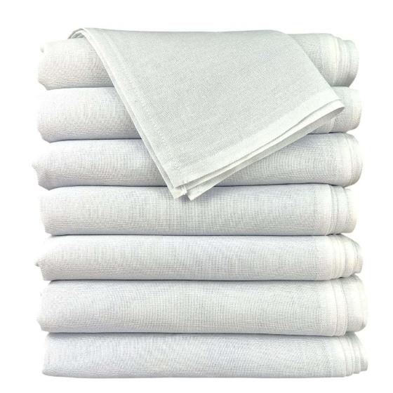 Imagem de Pano De Prato Branco Sem Estampa 100% Algodão Kit C/30 Un