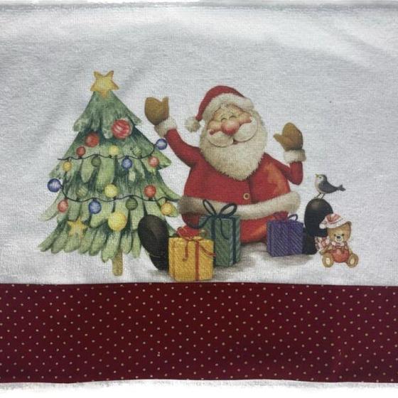 Imagem de Pano De Prato Papai Noel Com Presentes 68cm
