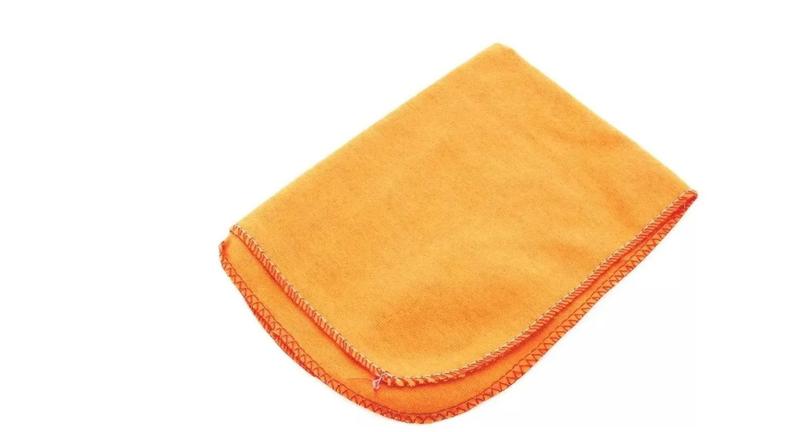 Imagem de Pano Flanela Laranja 28x38cm Para Limpeza Geral 12 Unidades