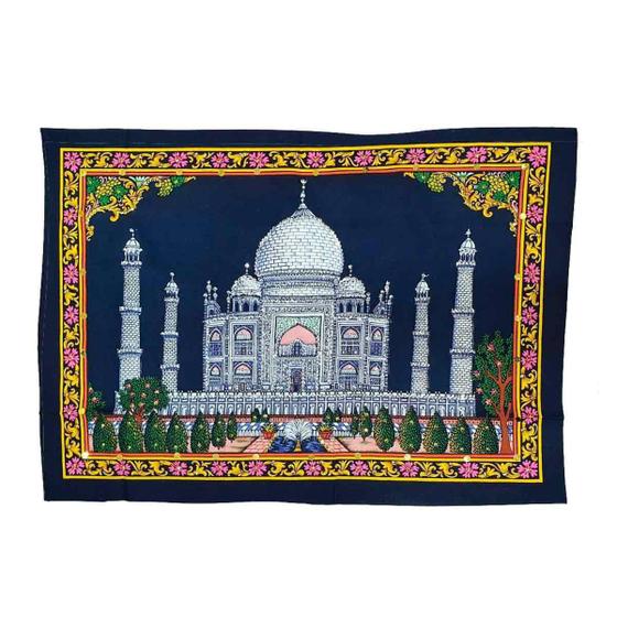 Imagem de Panô Indiano Bordado Taj Mahal 100% Algodão (Modelo 13)