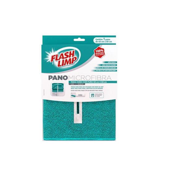 Imagem de Pano microfibra para chao com furo 60 x 80 cm - Flashlimp