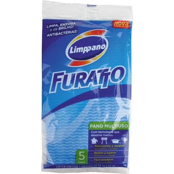 Imagem de Pano Multiuso com 5 Unidades Furatto Limppano