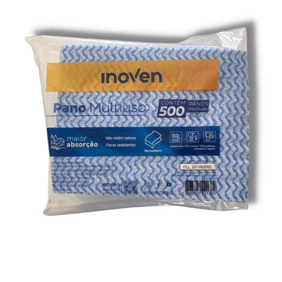 Imagem de Pano multiuso Kit 4 pacotes com 500 unidades 15x20cm azul Inoven
