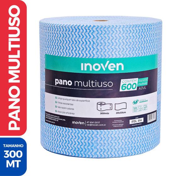 Imagem de Pano Multiuso p/ Limpeza Rolo (Azul) - 28cm X 300mts