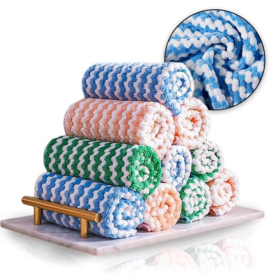 Imagem de Pano Multiuso Reutilizavel Limpeza Microfibra 25x25 Kit 10