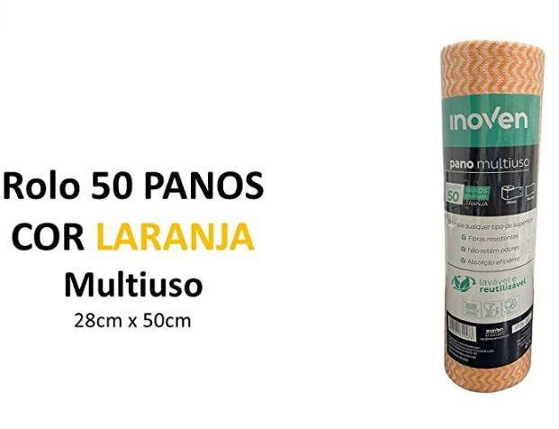 Imagem de Pano multiuso rolo inoven 28cmx25m c/50 panos cor laranja rf 1121