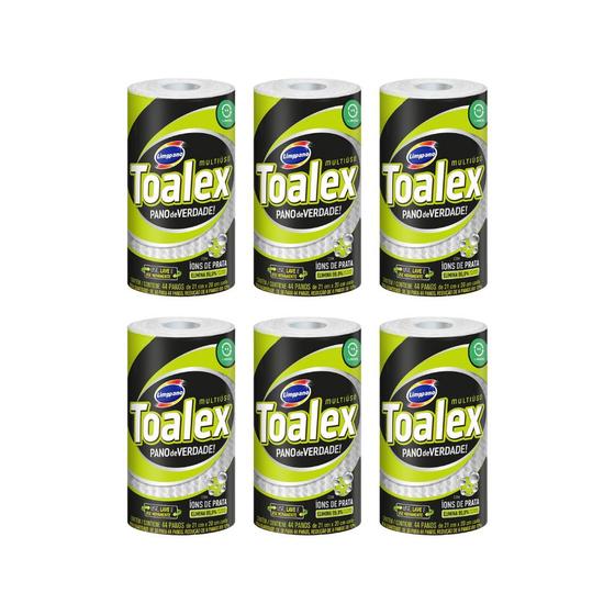 Imagem de Pano Multiuso Toalex Reutilizavel Branco Com 44un-Kit C/6un