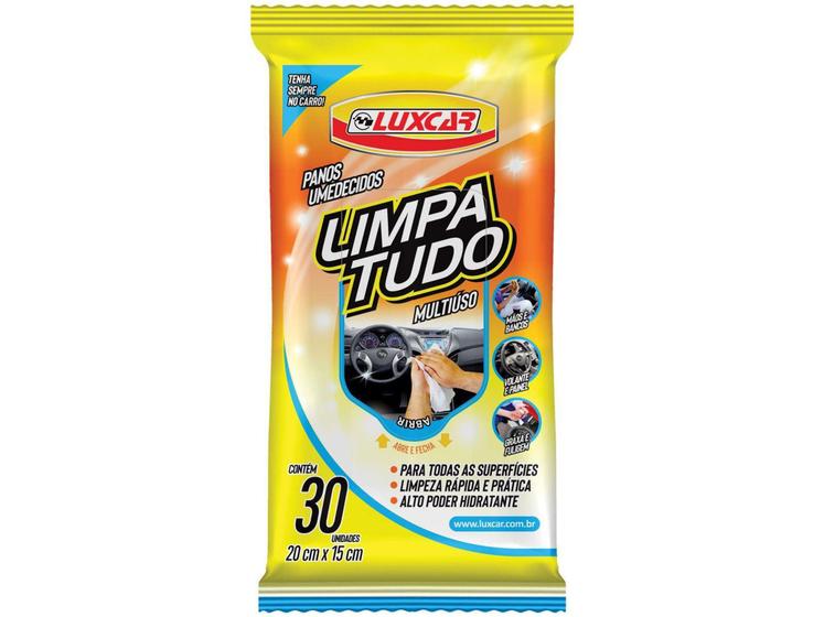 Imagem de Pano Umedecido Limpa Tudo para Automóveis Luxcar - 30 Unidades