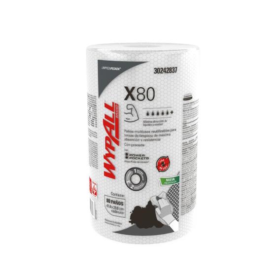 Imagem de Pano Wiper Wypall X80 Plus Rolo Kimberly Clark com 80 Folhas