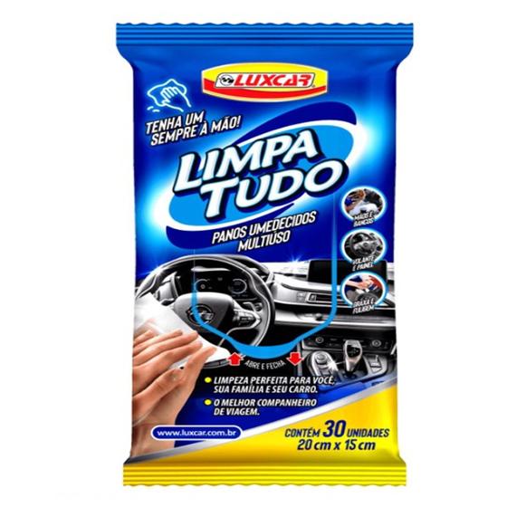 Imagem de Panos Automotivos Limpa Tudo Umedecidos 30 Unidades Luxcar