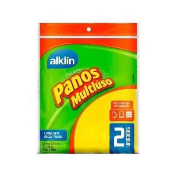 Imagem de Panos MultiUso Alklin 36x40cm 2un amarelo