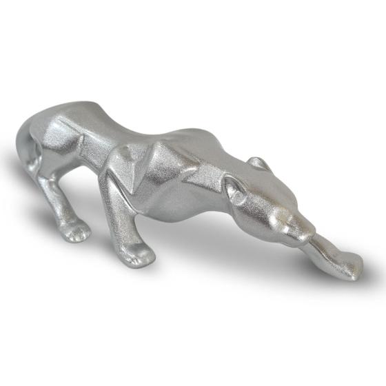 Imagem de Pantera Leopardo Decorativo em Cerâmica 63 cm Decoração Casa Escritório