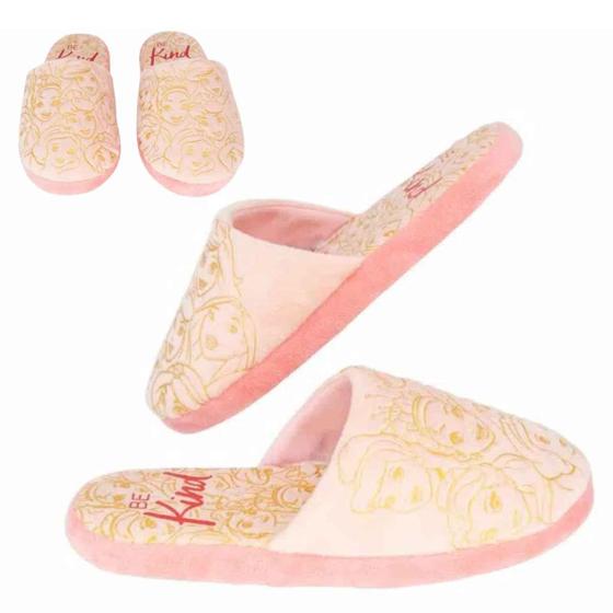 Imagem de Pantufa Be Kind Princess Rosa Zona Criativa Chinelo De Quarto Sola Emborrachada 33 ao 41